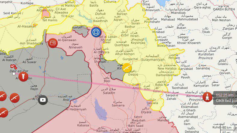 نقشه مرز عراق و سوریه